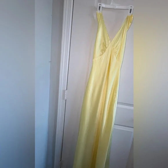 Peppermayo Yellow Halter Backless Gown - Picture 5 of 7